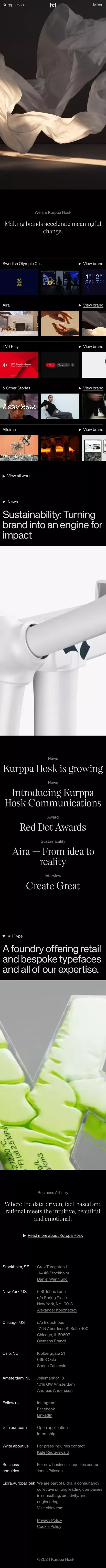 Kurppa Hosk – Brand Agency Stockholm New York mobile view