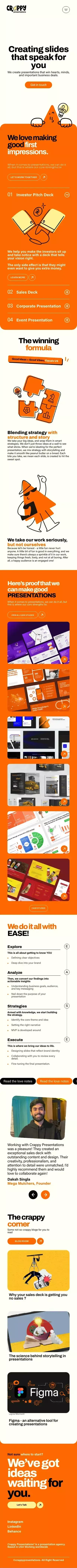 Presentation design agency | Crappy presentations mobile view