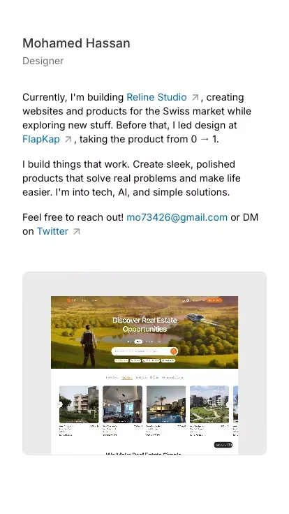 Mohamed Hassan - Designer mobile view