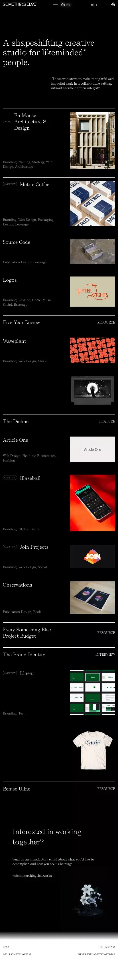 Something Else mobile view