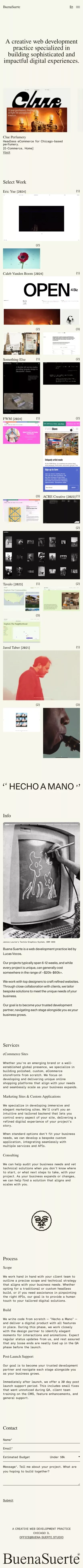 Buena Suerte mobile view