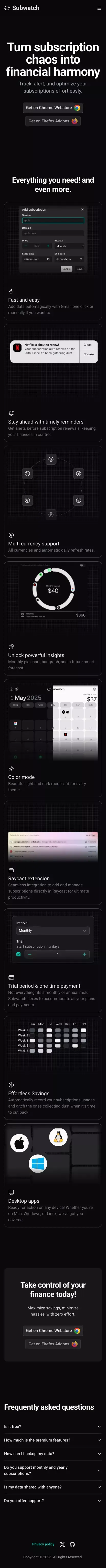Subwatch mobile view