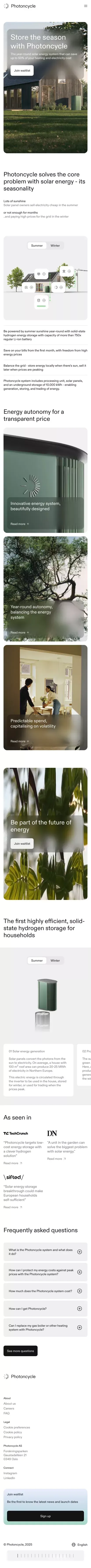 Store the season with Photoncycle mobile view