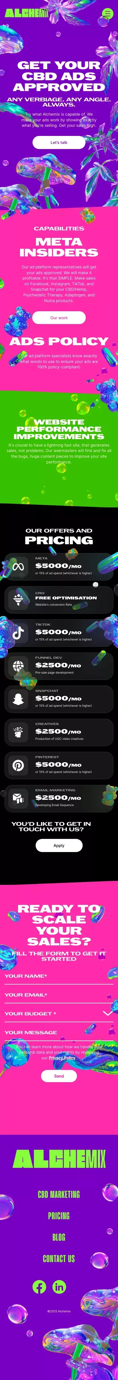 Alchemix CBD Marketing Agency With Ban-proof Solutions mobile view