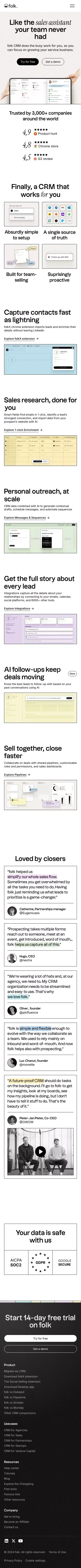 folk, like the sales assistant your team never had mobile view