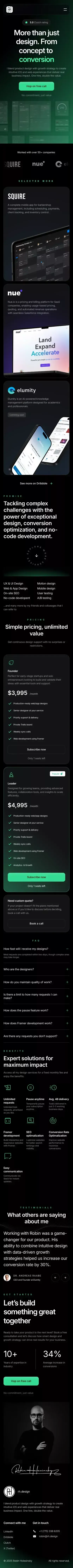 Robin Holesinsky | Product & Growth Designer mobile view