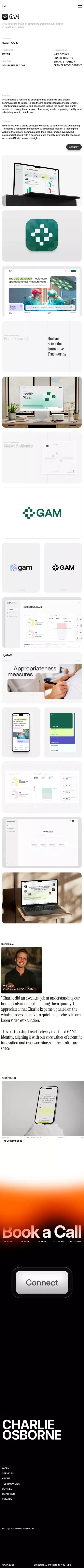 Charlie Osborne | Brand & Web Designer â Framer, UX/UI & Strategy mobile view