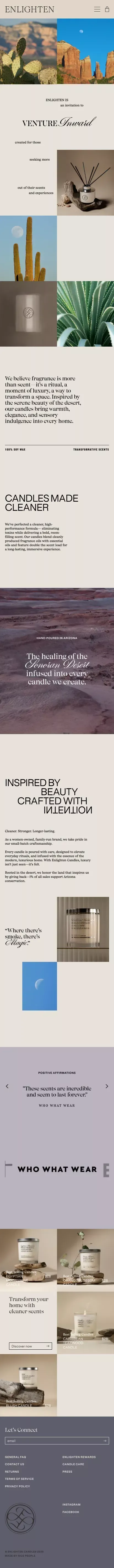 Clean Burning Candles Hand-poured in Arizona | ENLIGHTEN – ENLIGHTEN CANDLES mobile view