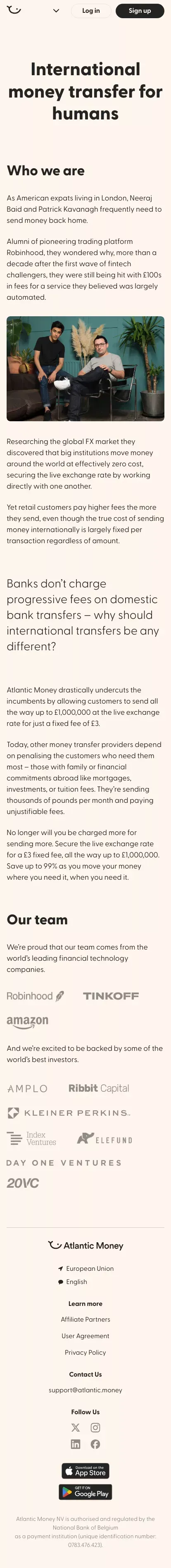 Our story | Atlantic Money mobile view