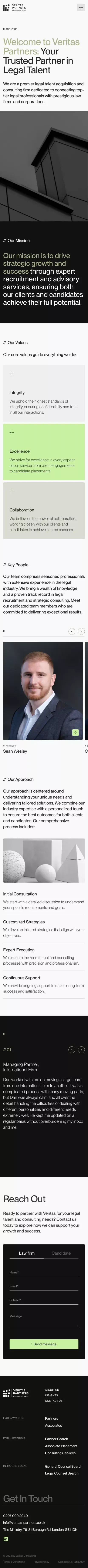 Veritas Partners - About Us mobile view