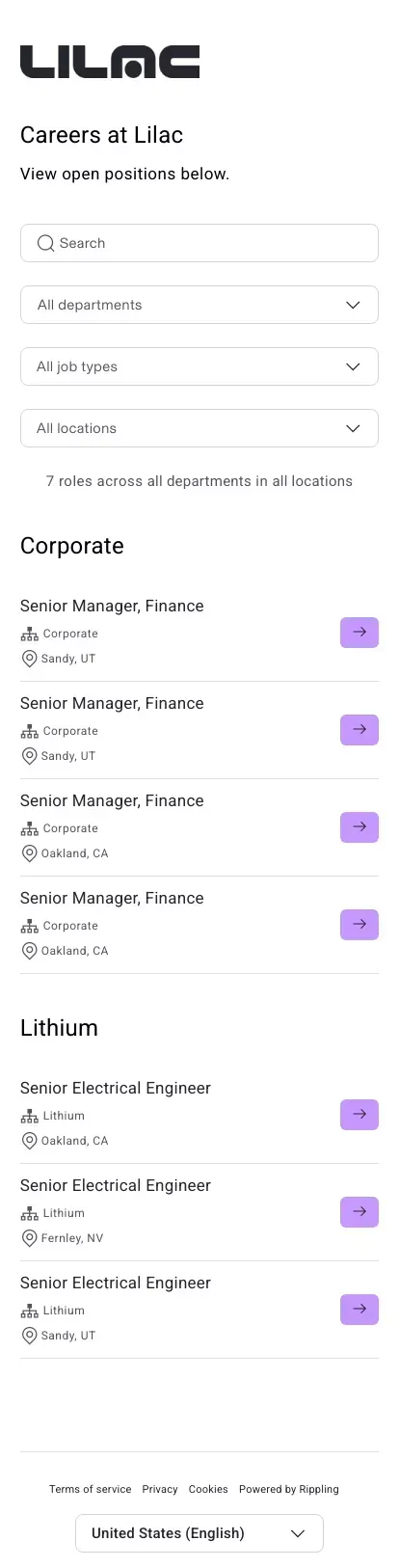 Careers at Lilac mobile view