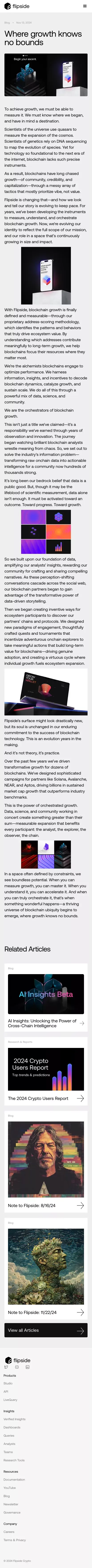Where growth knows no bounds | Flipside Crypto mobile view