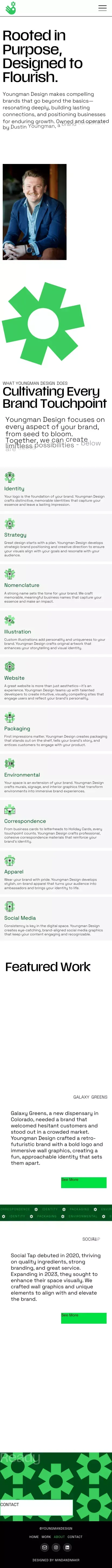 YoungmanDesign About - Rooted in Purpose, Designed to Flourish. mobile view