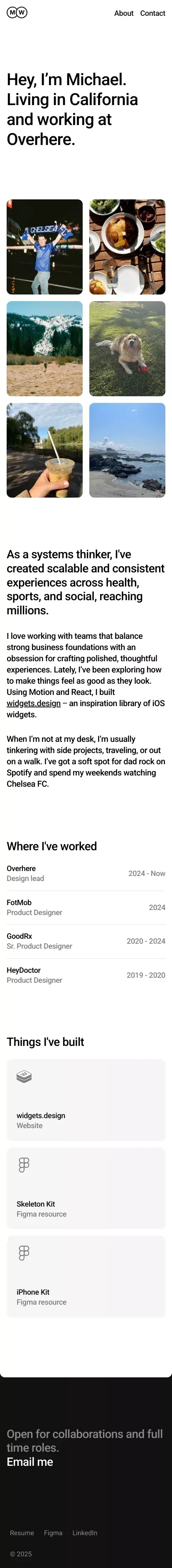 Michael Watchmaker mobile view