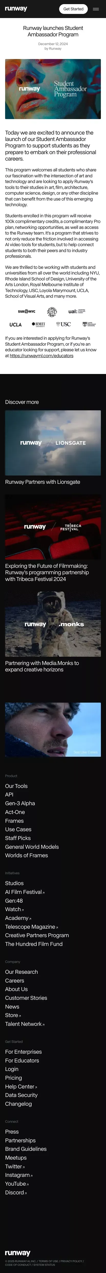 Runway News | Runway launches Student Ambassador Program mobile view