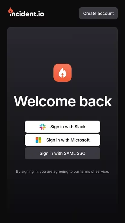 incident.io mobile view