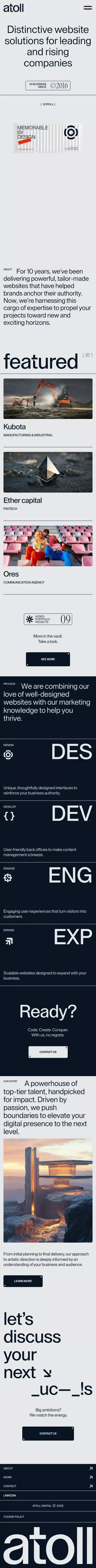 Atoll Digital | Creative Montreal Web Design & Development Agency mobile view