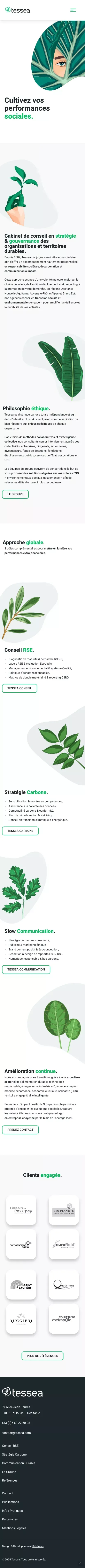 TESSEA ≡ Conseil en Durabilité & Transition écologique mobile view