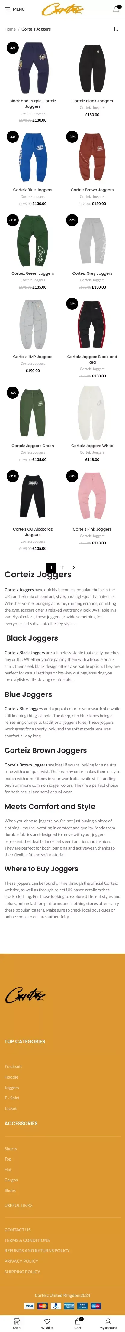 Corteiz Joggers | United Kingdom| Shop now mobile view