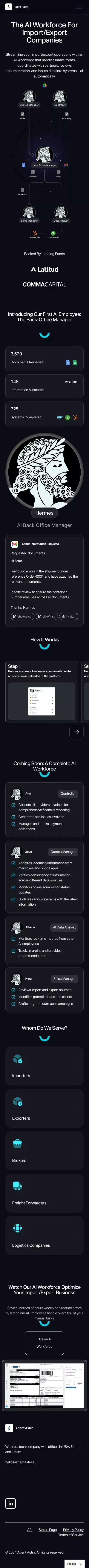 Agent Astra mobile view