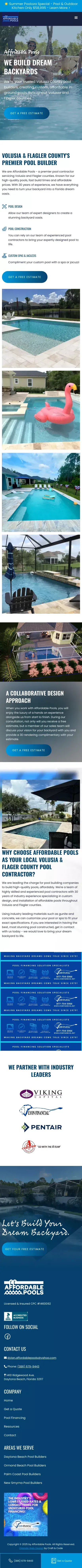 Pool Builder In Volusia & Flagler County | Affordable Pools mobile view