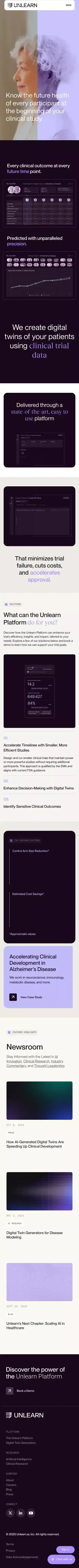 Streamline Clinical Trials with AI and Digital Twins of Patients mobile view