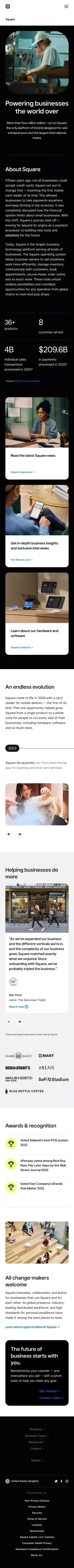 About Square mobile view