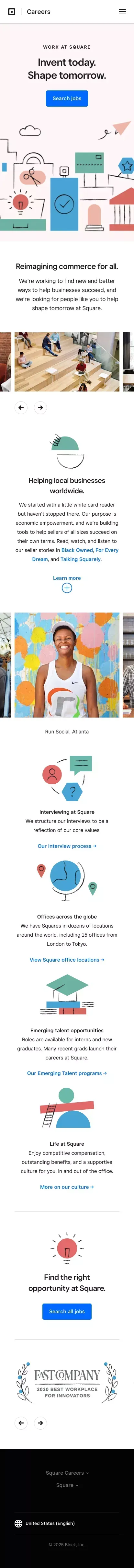 Work at Square | Square Careers mobile view