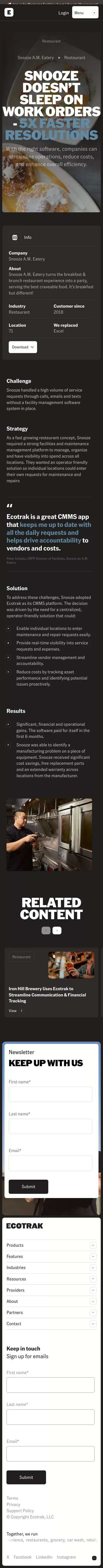Ecotrak Facility Management Software - CMMS mobile view