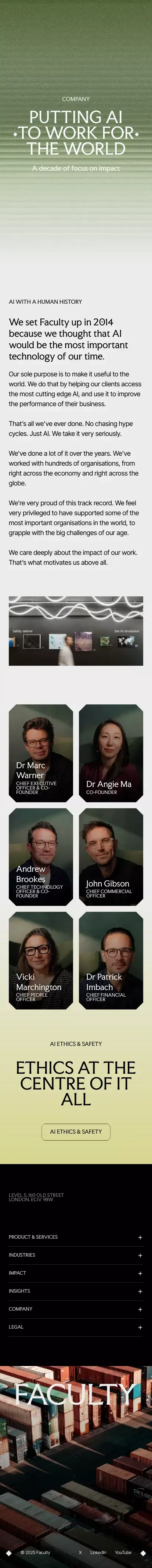 About Us | Faculty AI mobile view