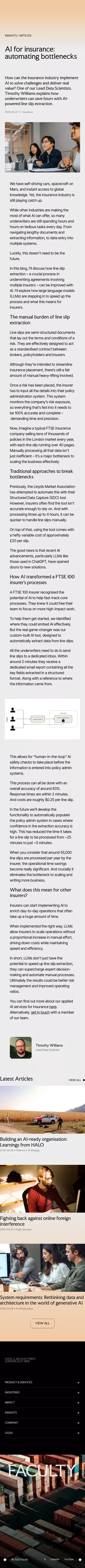 AI for insurance: automating bottlenecks | Faculty AI mobile view