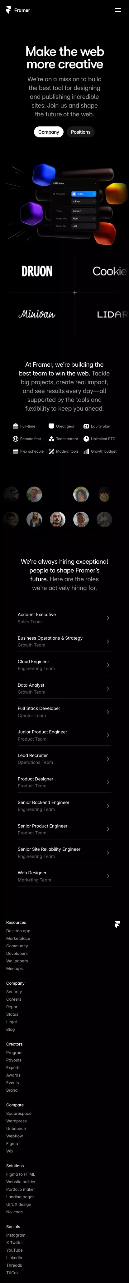 Careers: Make the web more creative mobile view