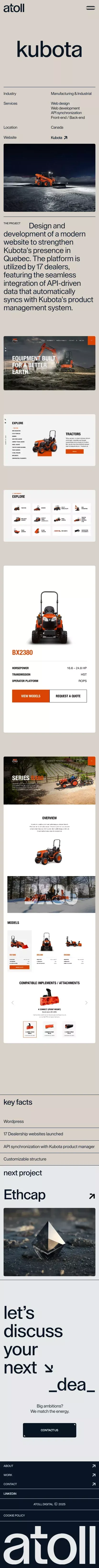 Kubota – Atoll Digital | Creative Montreal Web Design & Development Agency mobile view