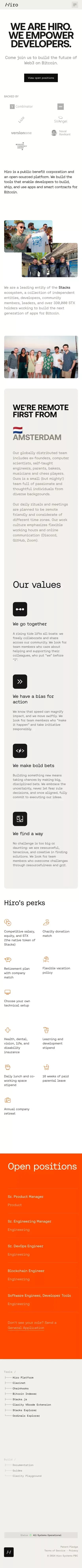 Careers at Hiro mobile view