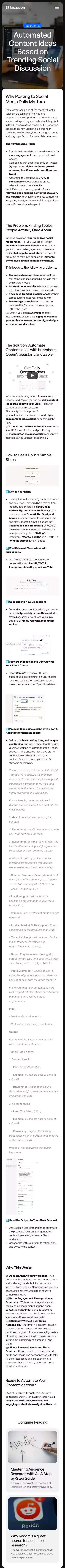 buzzabout - Audience Insights Tool mobile view