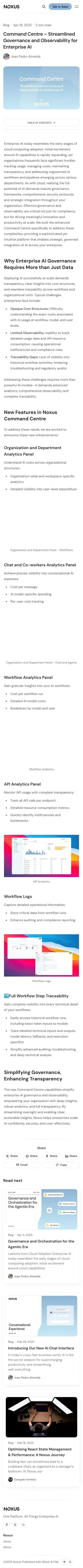 Command Centre – Streamlined Governance and Observability for Enterprise AI mobile view