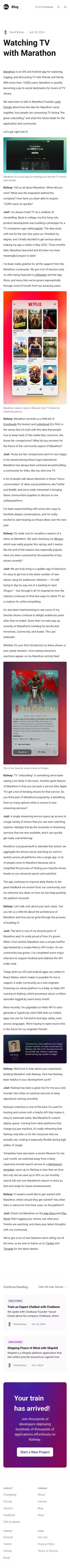 Watching TV with Marathon mobile view