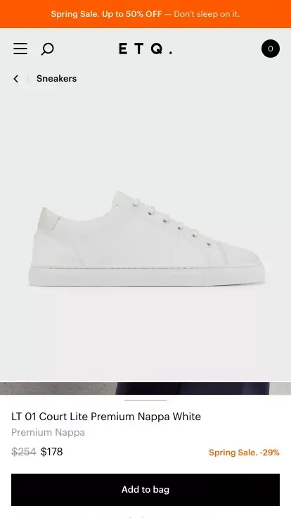 LT 01 Court Lite Premium Nappa White - ETQ Amsterdam mobile view