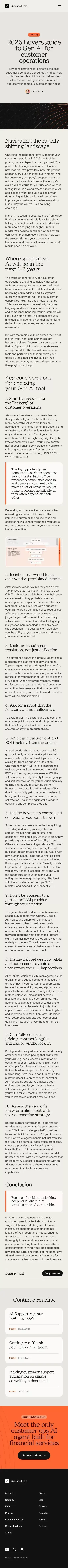 2025 Buyers guide to Gen AI for customer operations Â· Gradient Labs mobile view