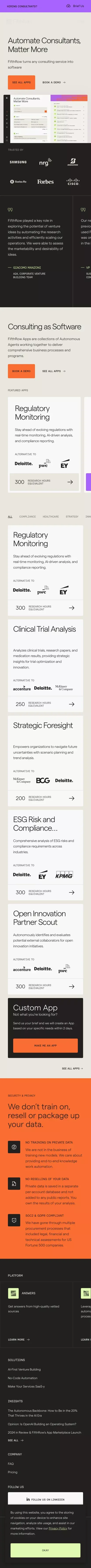 FifthRow – Consulting as Software mobile view