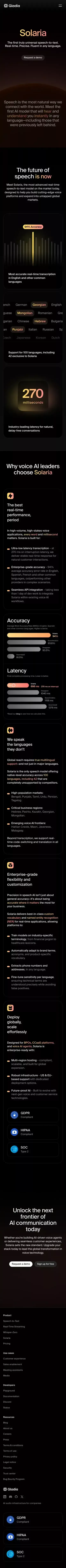 Solaria I The first truly universal speech-to-text model mobile view