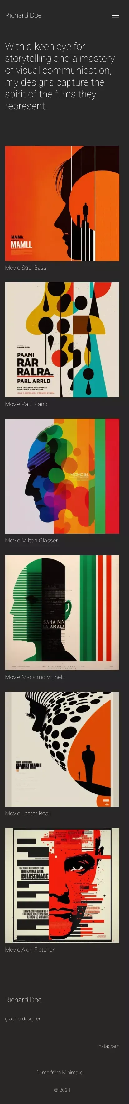 Richard Doe – Graphic Design mobile view
