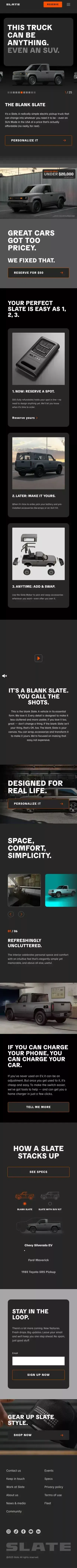 SLATE Auto | The Customizable EV That Works for You mobile view