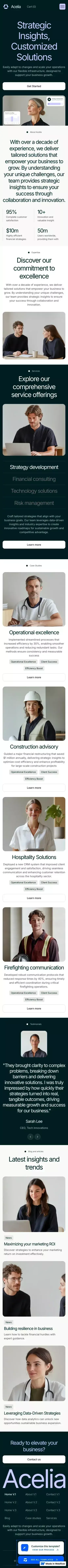 Acelia - Webflow Ecommerce website template mobile view
