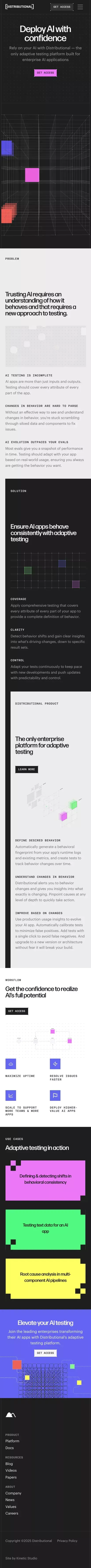 Distributional | Deploy AI with Confidence mobile view