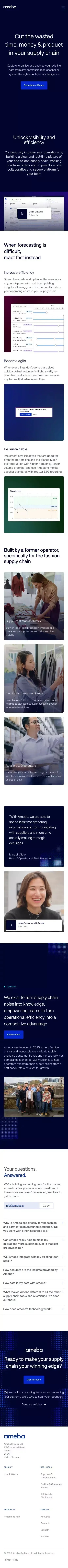 Ameba: Cut the wasted time, money and product in your supply chain mobile view