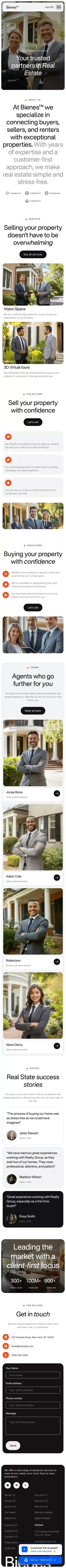 Bienes - Webflow Ecommerce Template mobile view