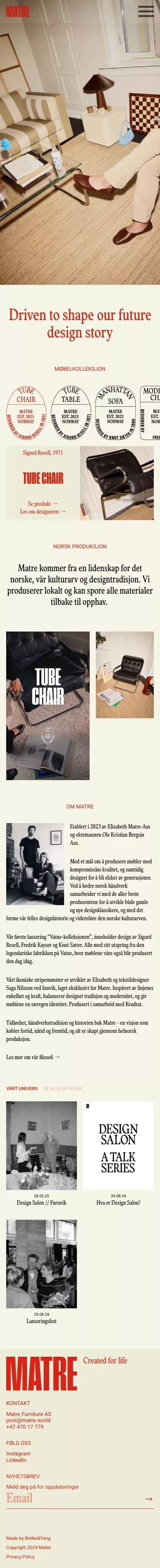 MATRE | Driven to shape our future design story mobile view
