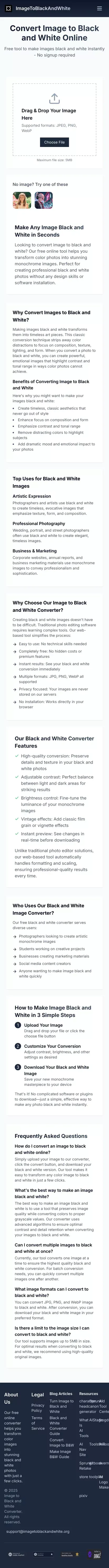 ImageToBlackAndWhite | Convert Image to Black and White mobile view