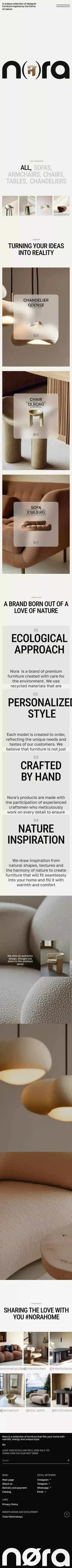 Nora – a unique collection of designer furniture mobile view